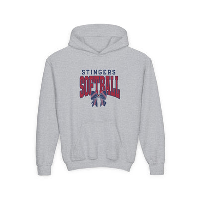 Youth Stingers Softball Stitched Bow Graphic Hoodie