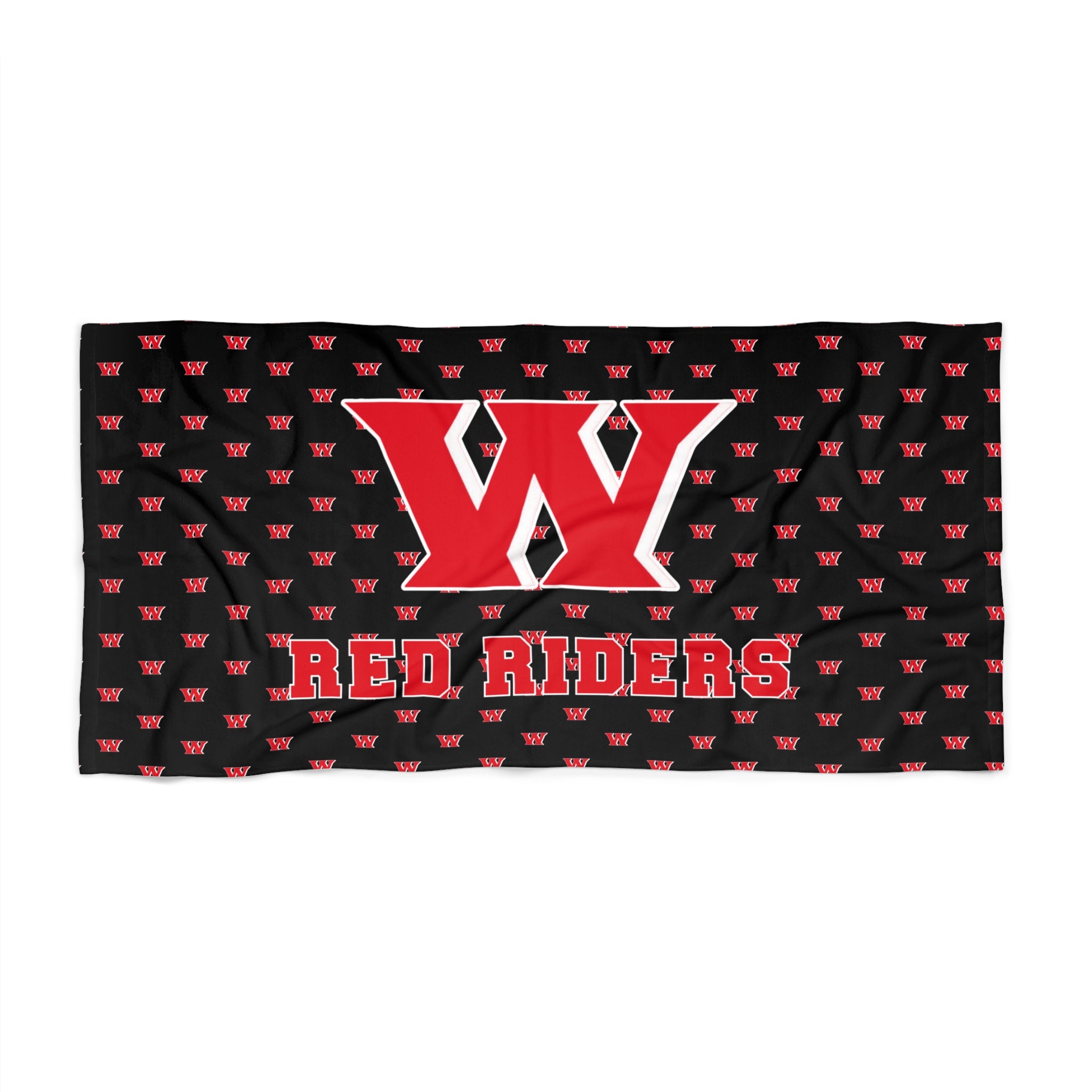 Weir Red Riders Beach Towel - Red W Logo