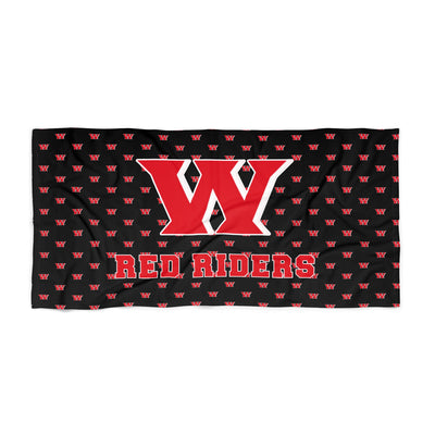 Weir Red Riders Beach Towel - Red W Logo