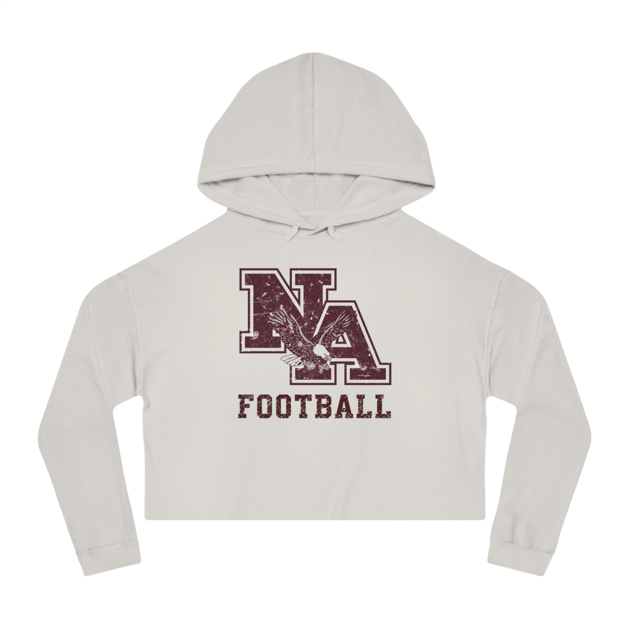 Women's New Albany Football Distressed Vintage Logo Graphic Crop Hoodie