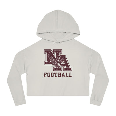 Women's New Albany Football Distressed Vintage Logo Graphic Crop Hoodie