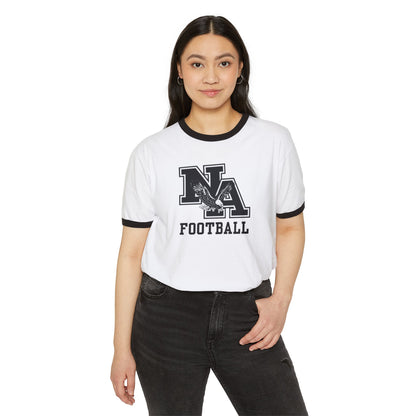 Adult Unisex Classic Logo Black Football Graphic Short Sleeve Ringer Tee