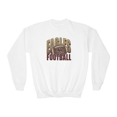 Youth New Albany First-Down Distressed Football Graphic Gildan Heavy Blend Sweatshirt