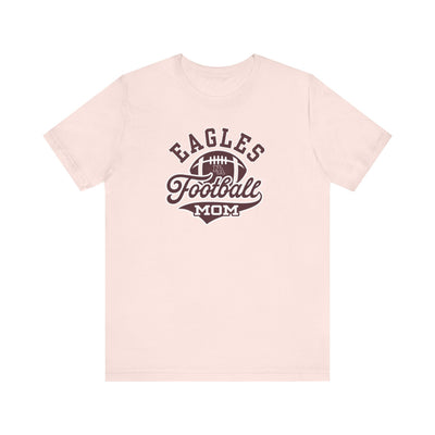 Adult Unisex Eagles Spirit Script Football Mom Graphic Short Sleeve Soft Tee
