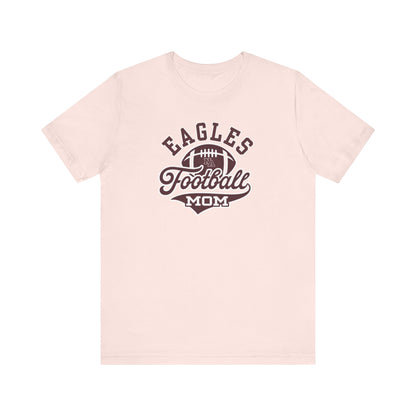 Adult Unisex Eagles Spirit Script Football Mom Graphic Short Sleeve Soft Tee