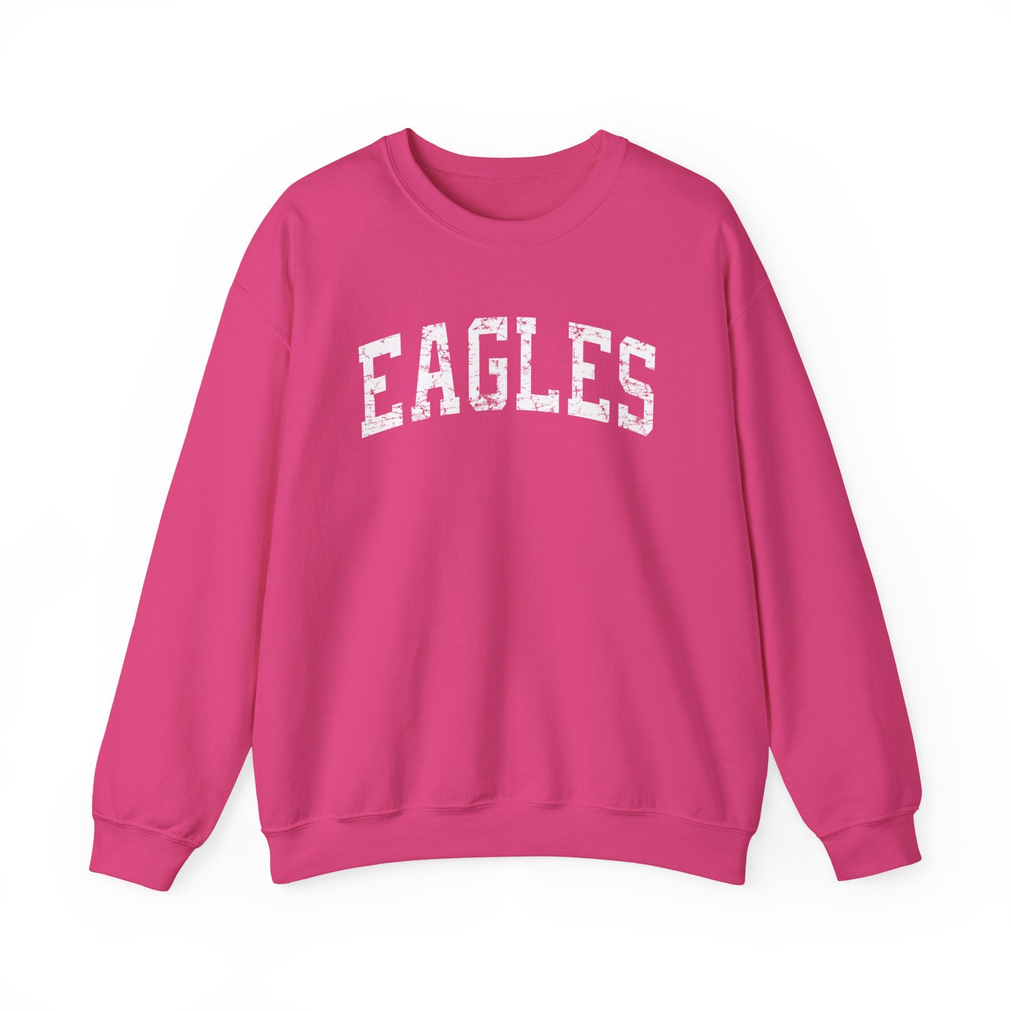 Adult Unisex Vintage Distressed Eagles Graphic Sweatshirt - PINK OCTOBER