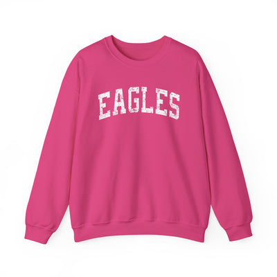 Adult Unisex Vintage Distressed Eagles Graphic Sweatshirt - PINK OCTOBER