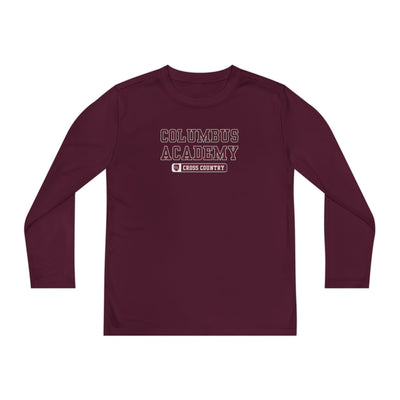 Youth Columbus Academy Cross Country Graphic Sport-Tek Competitor Performance Long Sleeve Tee