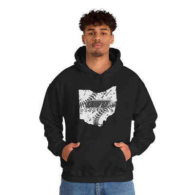 Adult Unisex OWU Baseball Stitches Distressed Ohio Graphic Hoodie