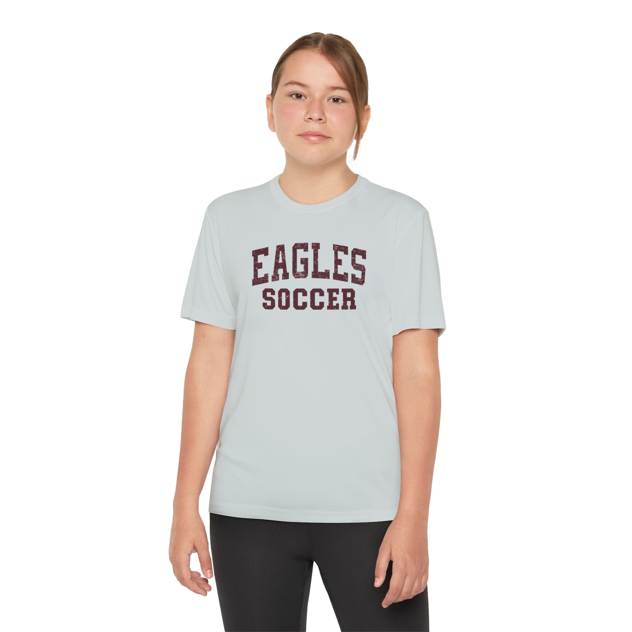 Youth New Albany Eagles Soccer Vintage Distressed Graphic Sport-Tek Competitor Performance Tee