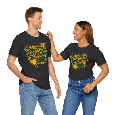 Adult Unisex Bruins Spray Painted Spirit Graphic Short Sleeve Soft Tee
