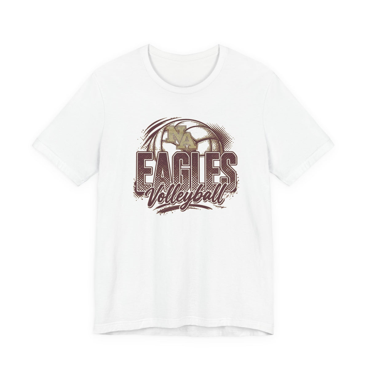 Adult Unisex New Albany Eagles Ombre Volleyball Graphic Short Sleeve Soft Tee