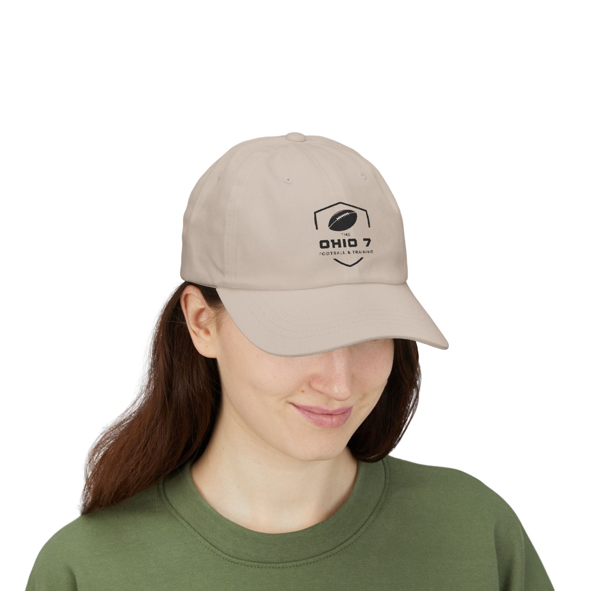 Adult Unisex The Ohio 7 Black Embroidered Logo Dad Cap