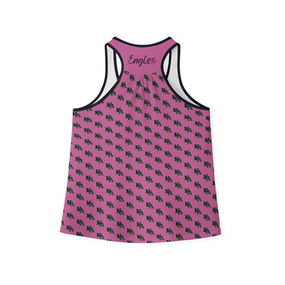 Women's Allover Classic Logo Pink Tank Top - New Albany Eagles