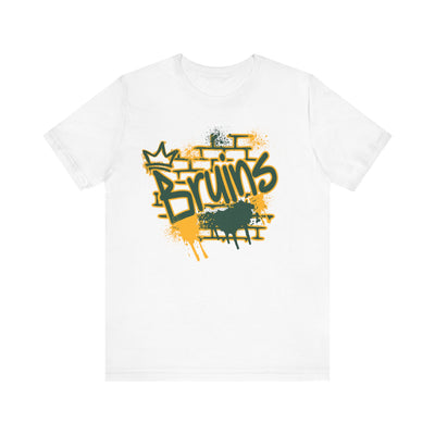 Adult Unisex Bruins Spray Painted Spirit Graphic Short Sleeve Soft Tee