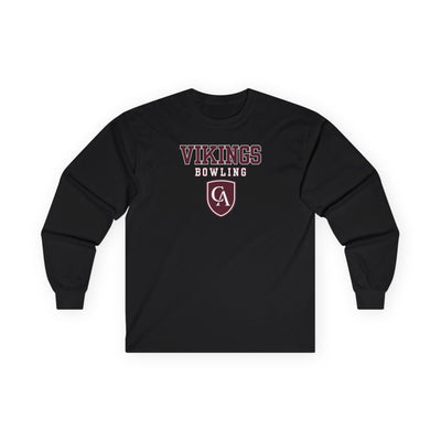 Adult Unisex Columbus Academy Vikings Bowling Graphic Gildan Long Sleeve Tee