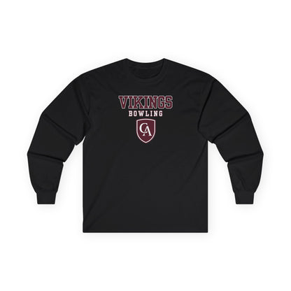 Adult Unisex Columbus Academy Vikings Bowling Graphic Gildan Long Sleeve Tee
