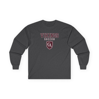 Adult Unisex Columbus Academy Vikings Soccer Graphic Gildan Long Sleeve Tee