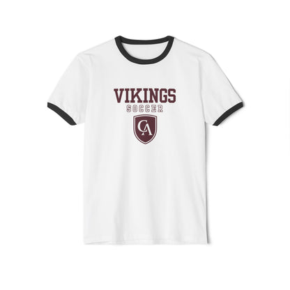 Adult Unisex Columbus Academy Vikings Soccer Graphic Short Sleeve Ringer Tee