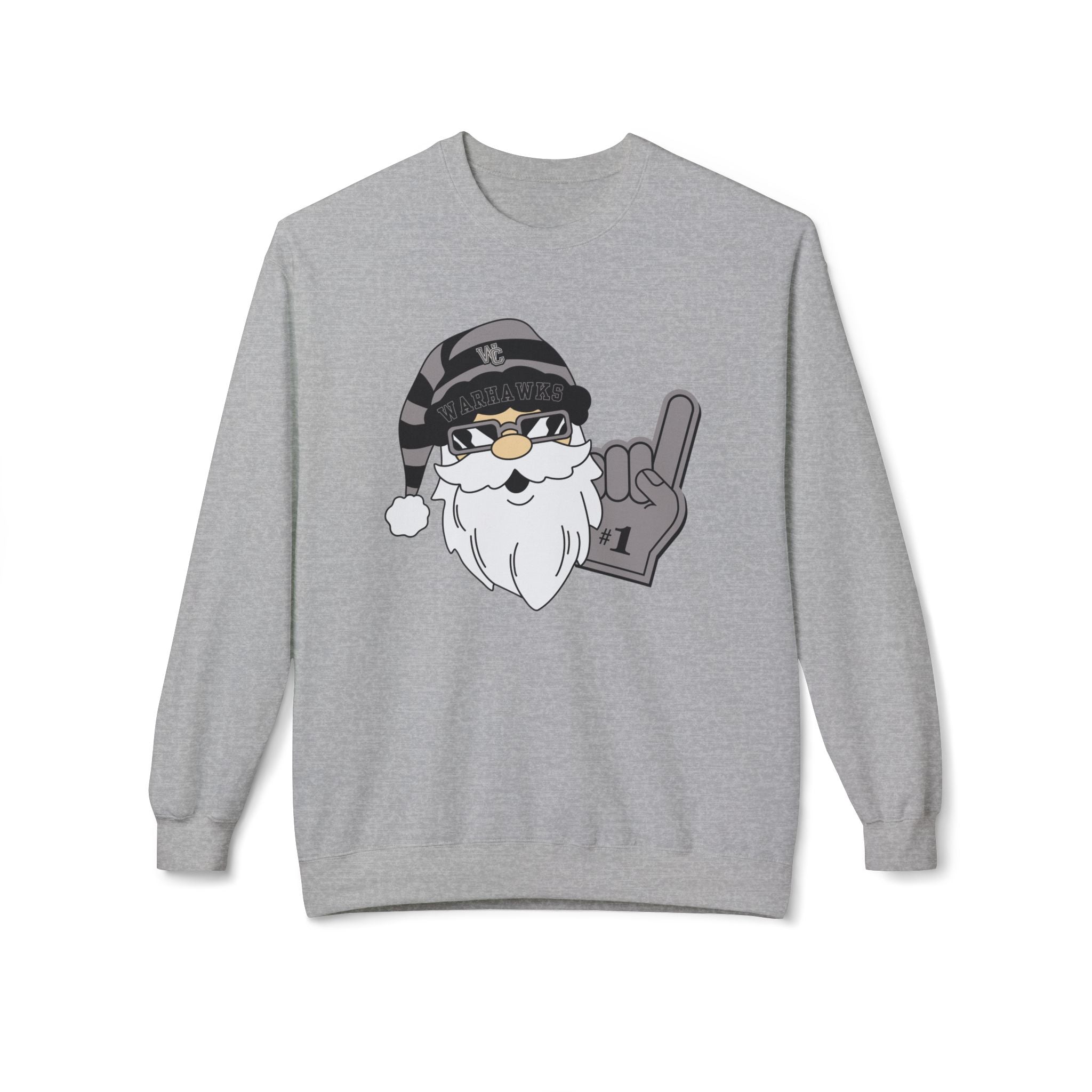 Adult Unisex Westerville Central Spirited Santa Graphic Soft Style Sweatshirt