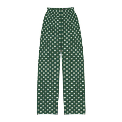 Youth Green Pajama Pants with Allover Brooke Logo Print
