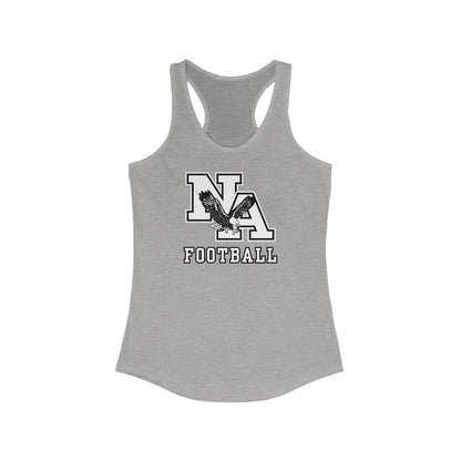 Women's Classic Logo White Football Graphic Racerback Tank
