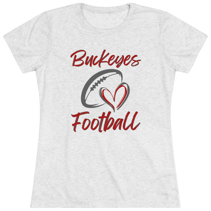 Women’s Super Soft Heart Buckeyes Football Short Sleeve Graphic Tee