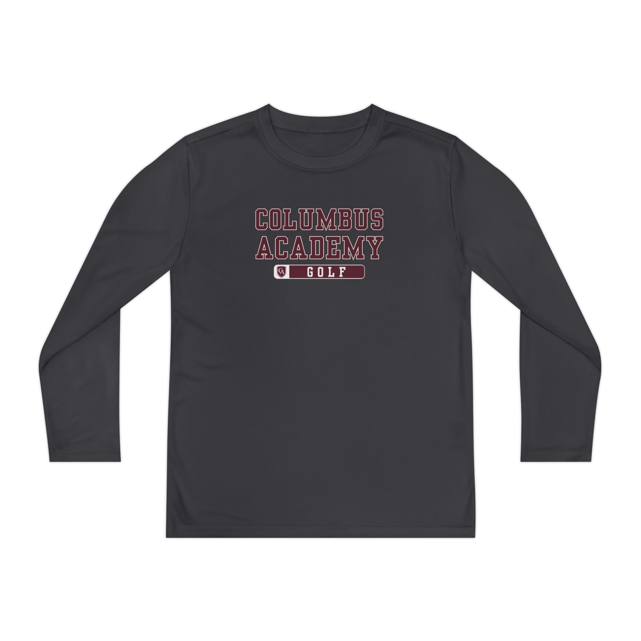Youth Columbus Academy Golf Graphic Sport-Tek Competitor Performance Long Sleeve Tee