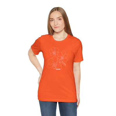 Adult Unisex Orchid Graphic Short Sleeve Soft Tee - Akhia