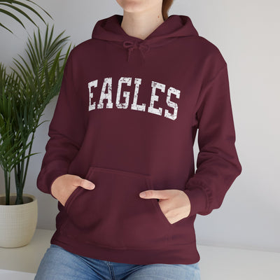 Adult Unisex Distressed White Eagles Graphic Hoodie