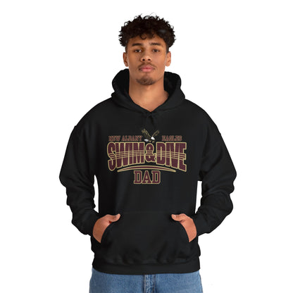 Men's Swim & Dive Dual Tone Eagles Effect Dad Graphic Hoodie