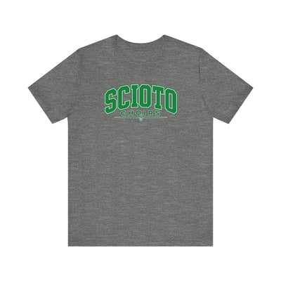 Adult Unisex Dublin Scioto Choirs Varsity Block Letter Graphic Short Sleeve Soft Tee