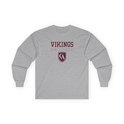 Adult Unisex Columbus Academy Vikings Field Hockey Graphic Gildan Long Sleeve Tee