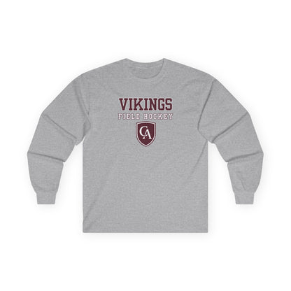 Adult Unisex Columbus Academy Vikings Field Hockey Graphic Gildan Long Sleeve Tee