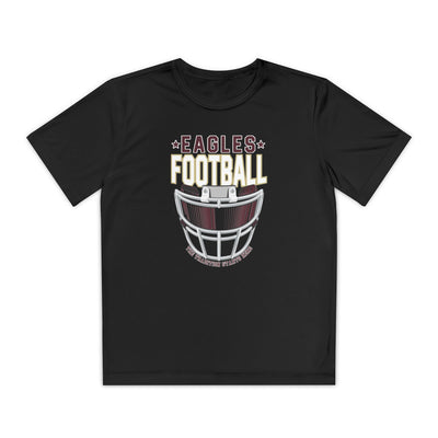 Youth Eagles Maroon Hype Helmet Graphic Short Sleeve Performance Tee