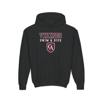 Youth Columbus Academy Vikings Swim & Dive Graphic Gildan Heavy Blend Hoodie