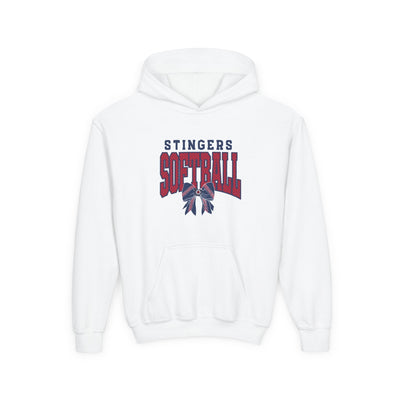 Youth Stingers Softball Stitched Bow Graphic Hoodie