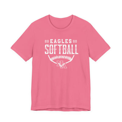 Adult Unisex New Albany Eagles Softball Strong Striped Graphic Short Sleeve Soft Tee