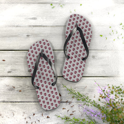Columbus Academy Allover Logo Print Flip Flops