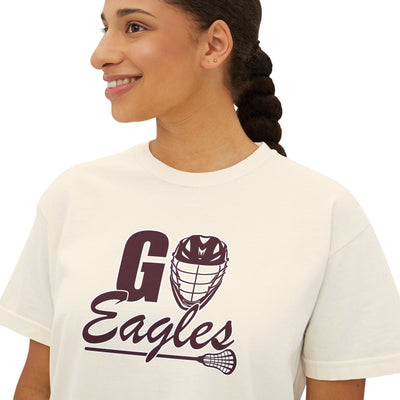 Women's Go Eagles Lacrosse Graphic Boxy Crop Short Sleeve Tee
