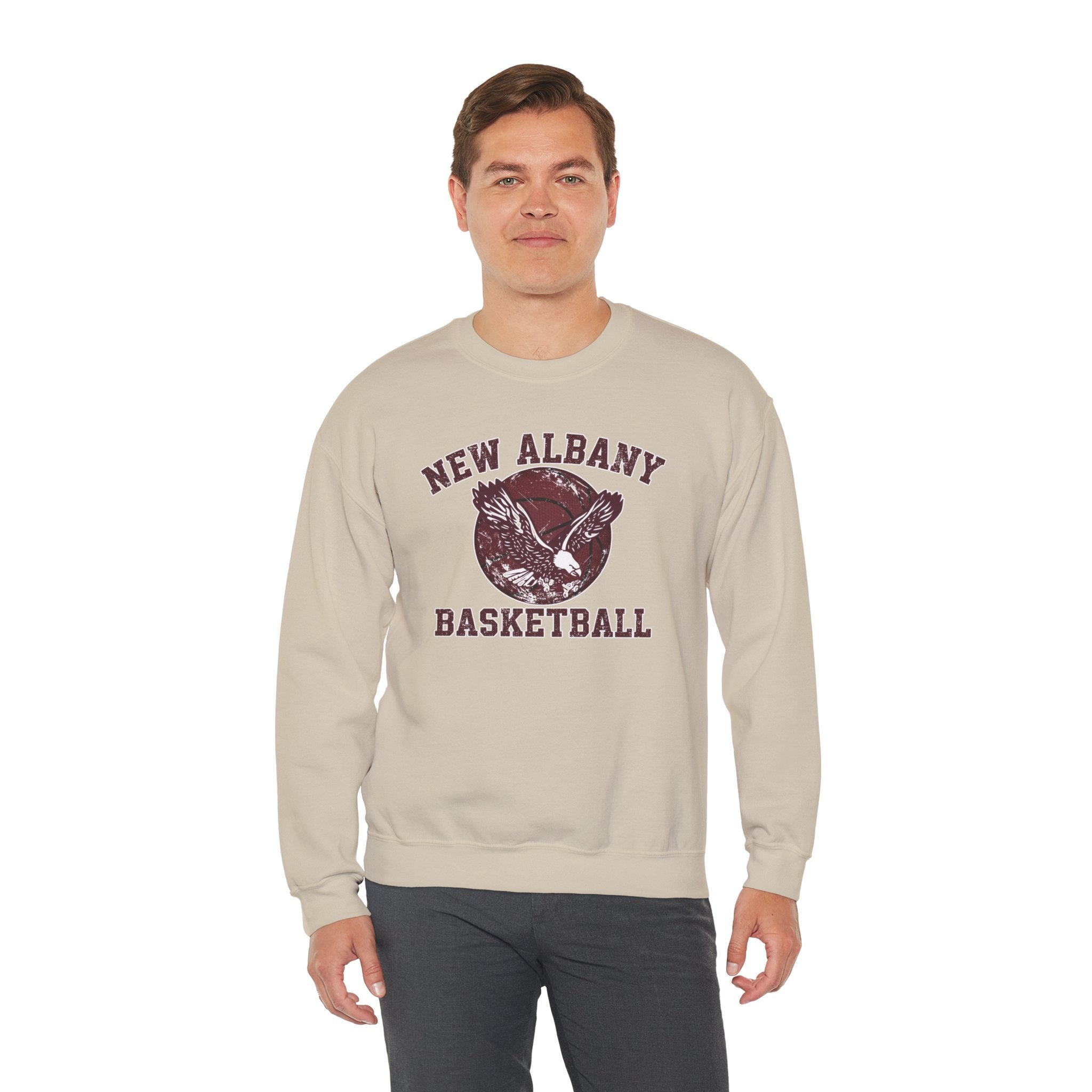 Adult Unisex New Albany Eagles Basketball Vintage Victory Graphic Sweatshirt