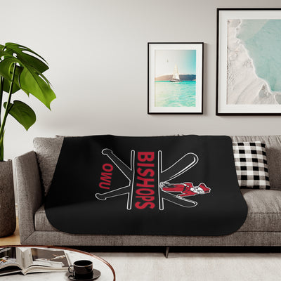 Bishops Baseball Crossbat Graphic So-Soft Sherpa Blanket