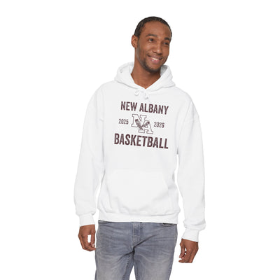 Adult Unisex Vintage Distressed New Albany Basketball Graphic Hoodie