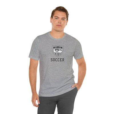 Adult Unisex New Albany Youth Soccer League Crest Graphic Short Sleeve Bella + Canvas Soft Tee