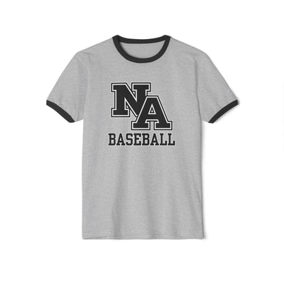 Adult Unisex Classic Black Logo Baseball Graphic Short Sleeve Ringer Tee