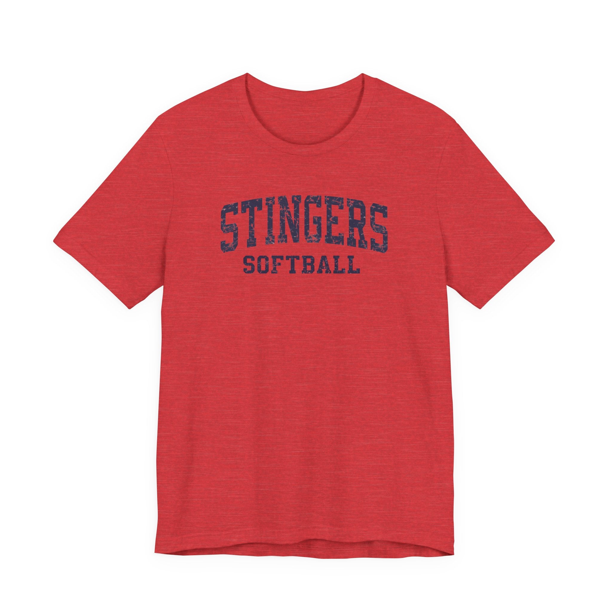 Adult Unisex Stingers Softball Vintage Distressed Graphic Short Sleeve Bella + Canvas Soft Tee