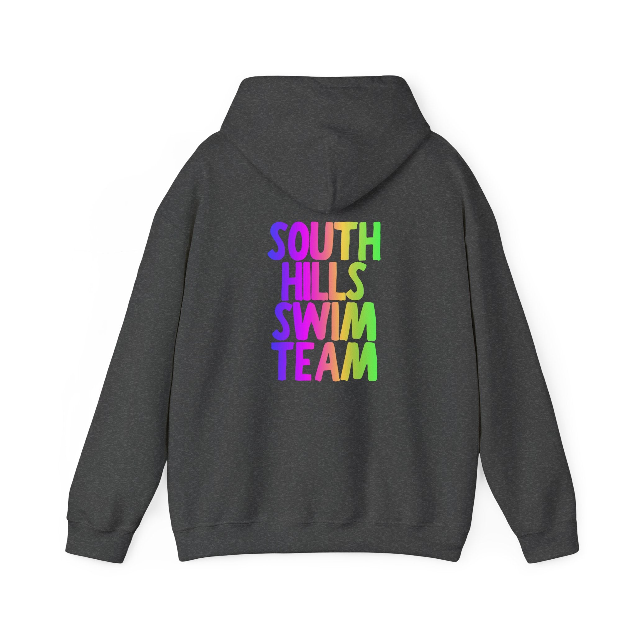 Adult Unisex South Hills Swim Team Neon Rainbow Graphic Hoodie