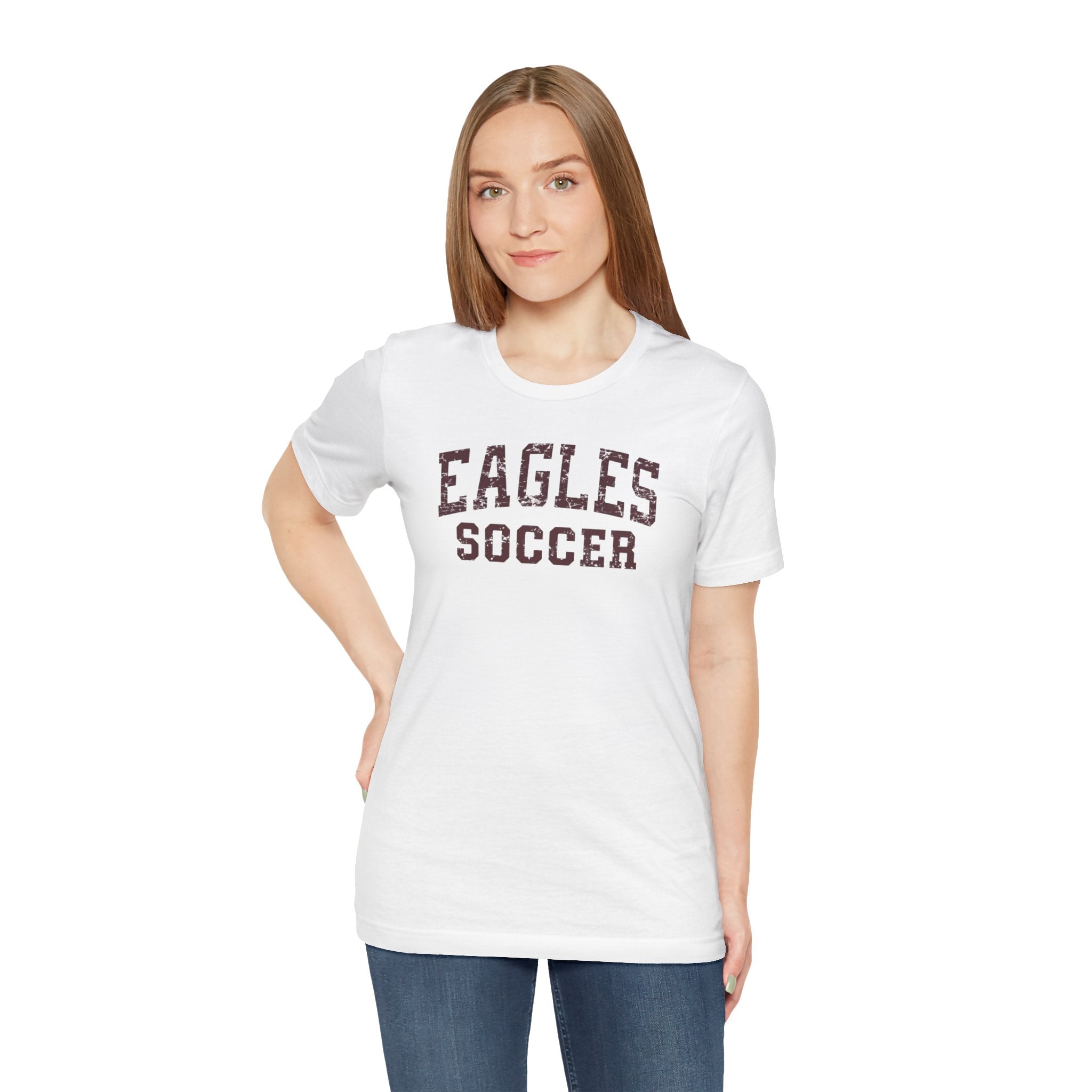 Adult Unisex New Albany Eagles Soccer Vintage Distressed Graphic Short Sleeve Bella + Canvas Soft Tee