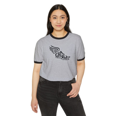 Adult Unisex Winged Foot Track and Field Graphic Short Sleeve Ringer Tee