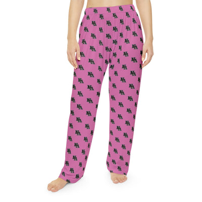 Women's Pajama Pant with Allover Classic Black Logo Print - PINK OCTOBER
